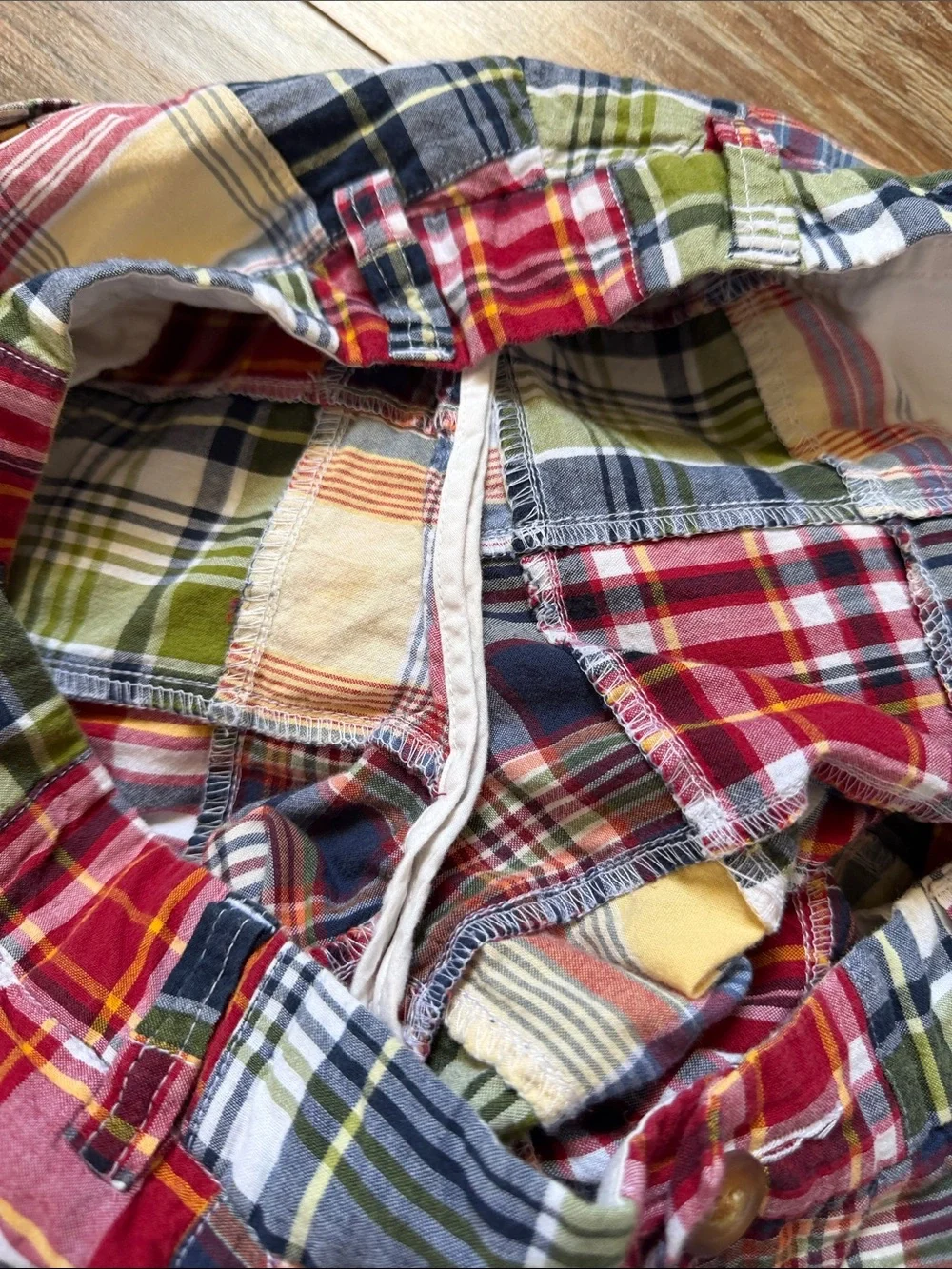 J. Crew Multicolor Patchwork Madras Cotton Shorts